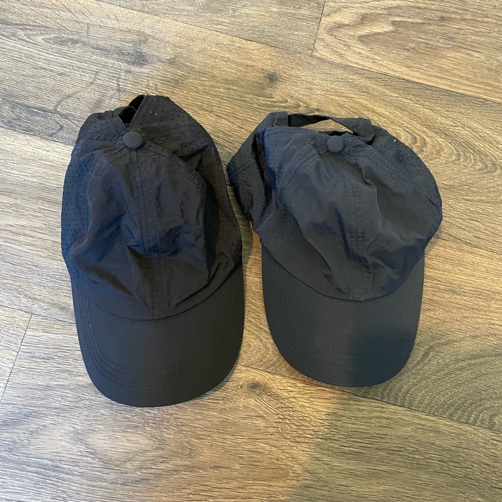 Set of 2- Navy & Black- Ponytail Ballcaps